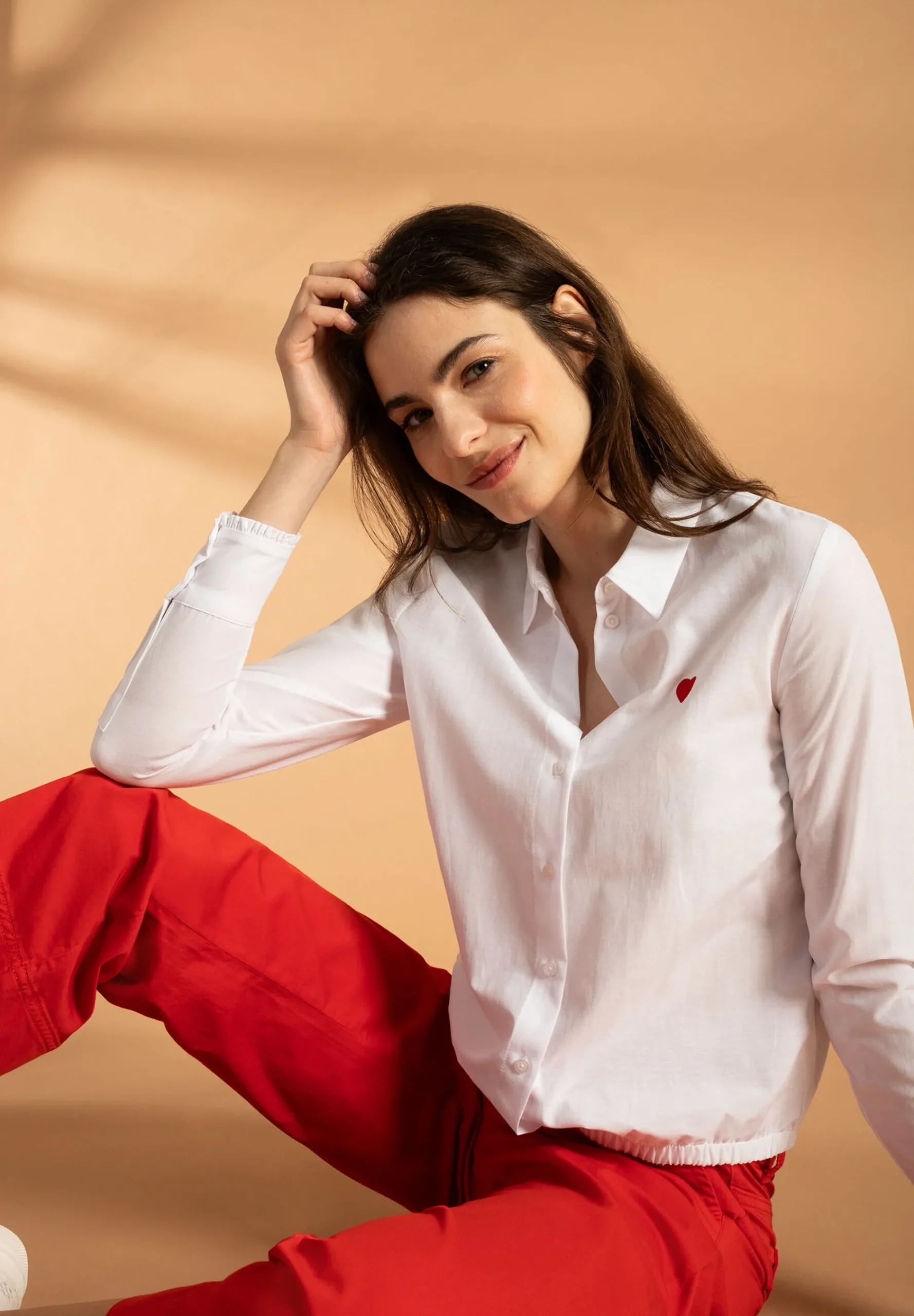 Discount Bluse mit Herz, weiß, Frühjahrs-Kollektion Blusen