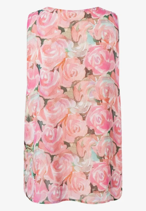 Clearance Blusentop, Rosenprint, Sommer-Kollektion Blusen