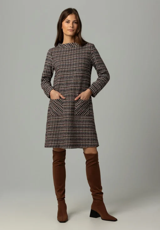 New Bouclé-Jerseykleid, kariert, Winter-Kollektion Kleider - Jumpsuits