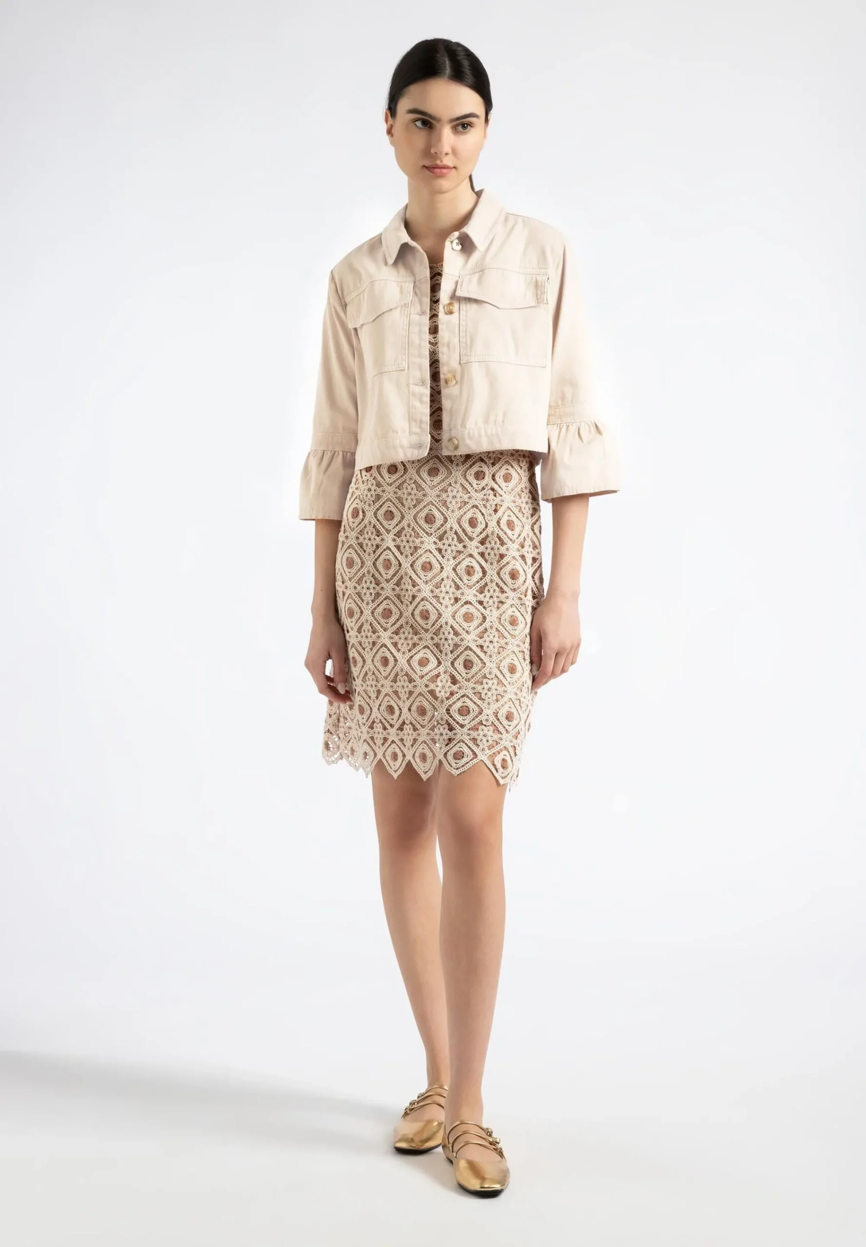 Online Colored Denim Jacke, sand, Sommer-Kollektion Jacken - Mäntel|Blazer