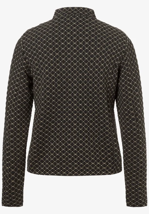 New Jerseyjacke mit Struktur, schwarz/beige, Herbst-Kollektion Blazer|Sweatshirts