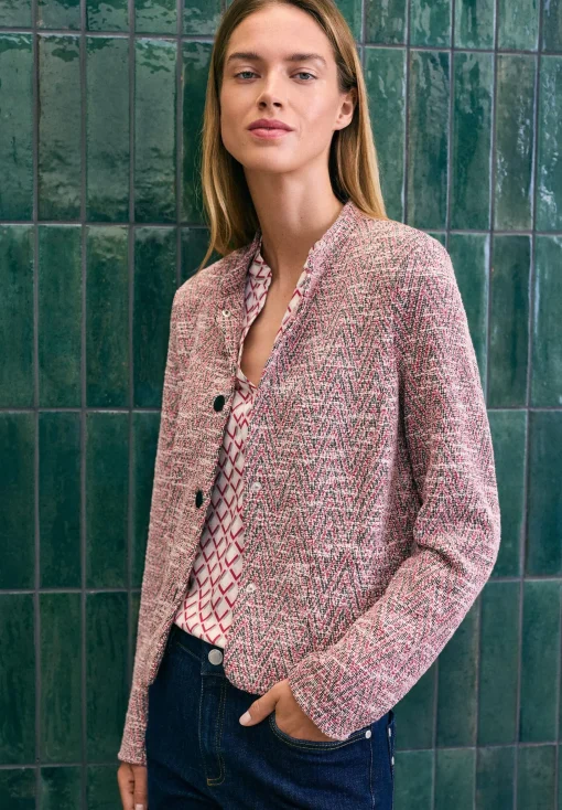 Fashion Jerseyjacke, Zick-Zack Muster, Herbst-Kollektion Blazer