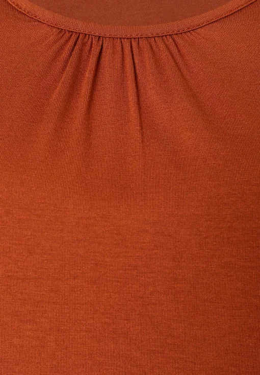 Sale Langarmshirt mit Raffungen, rusty brown, Winter-Kollektion T-shirts - Tops