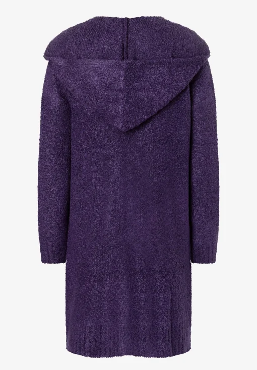 Fashion lange Kapuzen-Strickjacke, pure purple, Herbst-Kollektion Pullover - Strick