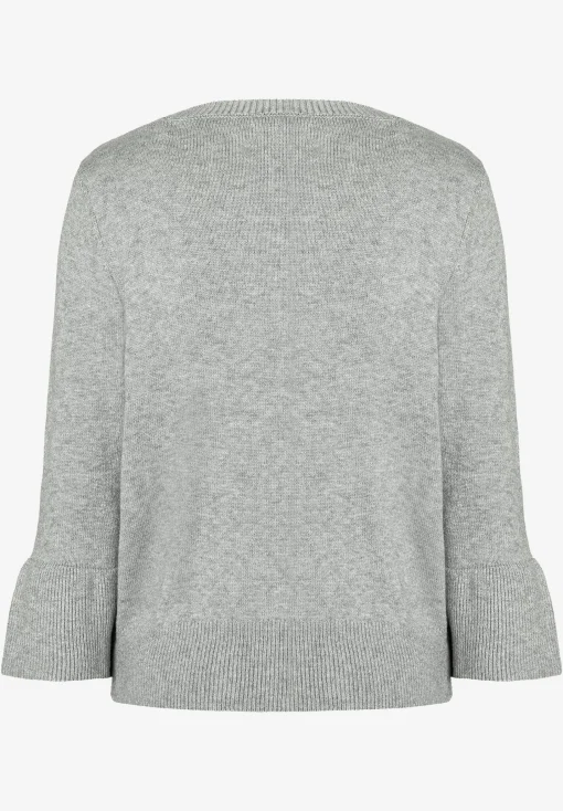 Discount Pullover mit Volantärmel, grau melange, Herbst-Kollektion Pullover - Strick