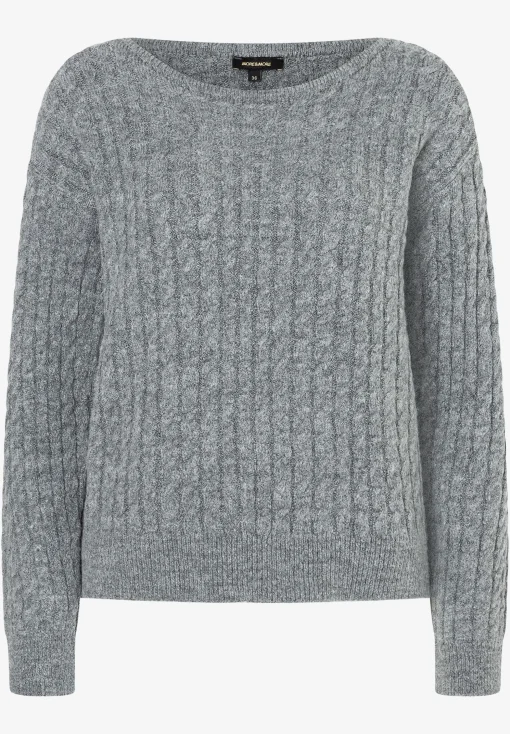 Online Pullover mit Zopfmuster, melange, Winter-Kollektion Pullover - Strick
