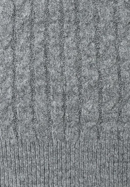 Online Pullover mit Zopfmuster, melange, Winter-Kollektion Pullover - Strick