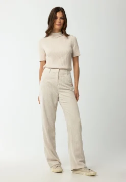 Outlet Rippstrick-Pullover, Kurzarm, powder creme Pullover - Strick