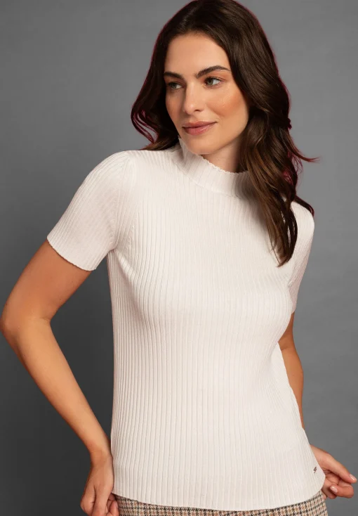 Fashion Rippstrick-Pullover, Kurzarm, Pullover - Strick