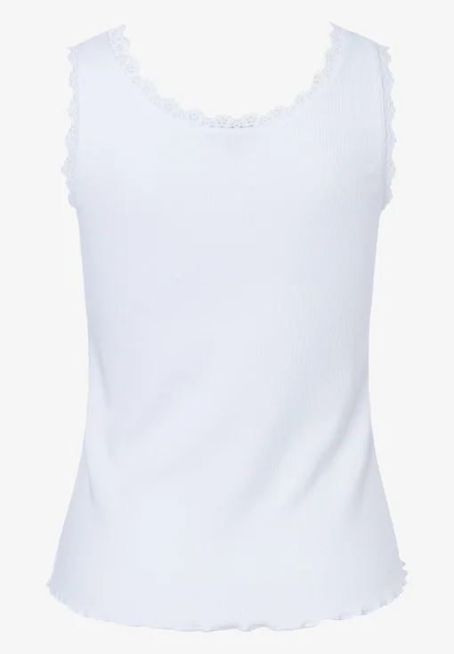 Fashion Ripptop mit Spitzenkante, weiß, Frühjahrs-Kollektion T-shirts - Tops