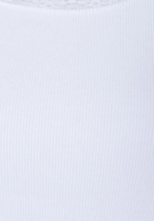 Fashion Ripptop mit Spitzenkante, weiß, Frühjahrs-Kollektion T-shirts - Tops