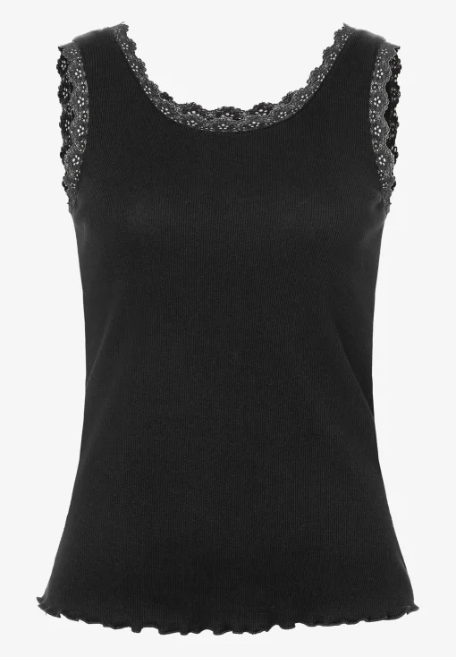 Outlet Ripptop mit Spitzenkante, , Frühjahrs-Kollektion T-shirts - Tops