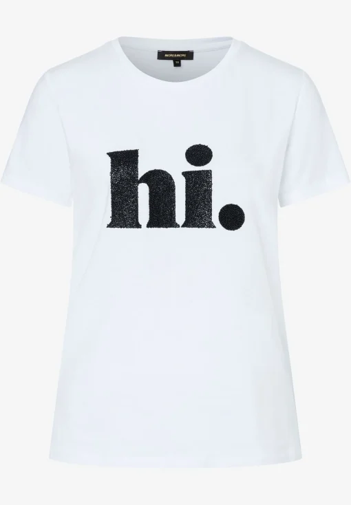 Clearance T-Shirt mit Perlenaufschrift, weiß, Frühjahrs-Kollektion T-shirts - Tops