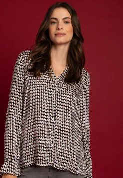Fashion Viskosebluse, grafischer Print, Herbst-Kollektion Blusen