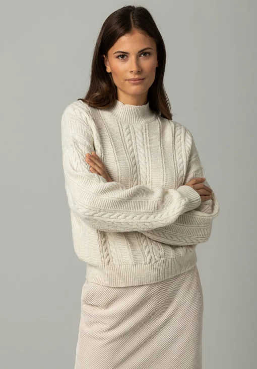 Hot Zopfpullover, powder creme, Winter-Kollektion Pullover - Strick